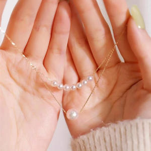 Collar de Doble Capa con Cadena de Clavícula de Plata S925 con Perlas de Agua Dulce Naturales, Diseño Simple y de Alta Gama - Product Image 3