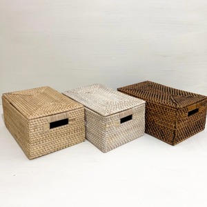 Rattan <b>basket</b> with handle Natural <b>Basket</b> Wicker <b>Basket</b> <b>Rectangular</b> <b>Basket</b> - Product Image 3