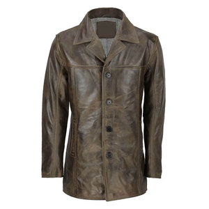 <b>Top</b> Selling Men's Casual <b>Leather</b> Long Coat Breathable Wind-Proof Sheep Fur <b>High</b> Quality Camel-Filled at Wholesale Price - Product Image 1