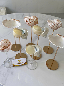 Copa de vino artesanal de concha marina hecha con concha marina auténtica y copa de vidrio transparente para servir en restaurantes y decoración costera de Vietnam. - Product Image 5