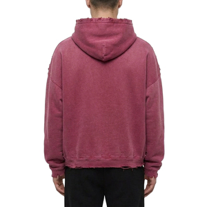 Sportish Impex Custom Streetwear Acid Wash Hoodie <b>Men</b> Heavyweight 100% Cotton Distressed Cropped <b>Pullover</b> Graphic Hoodie - Product Image 3