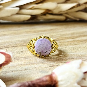 High Demand Turquoise <b>Rings</b> <b>Boho</b> Brass <b>Ring</b> For Women 18k Gold Plated Filigree Vintage Design Ethnic <b>Ring</b> For Wholesale/OEM/ODM - Product Image 2