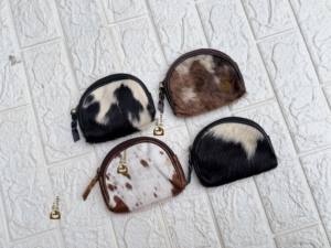 Monedero de cuero genuino de vaca, elegante cartera tipo clutch, monedero de cuero de forma semicircular, estilo occidental, unisex, para monedas. - Product Image 5