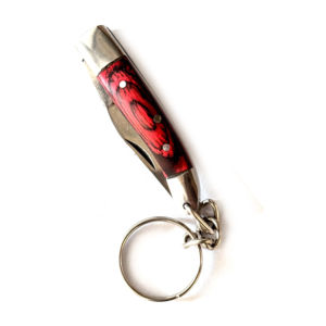 มีดพับเหล็กดามัสกัสอเนกประสงค์ พวงกุญแจพร้อมด้ามจับงานแฮนด์เมด - Product Image 1