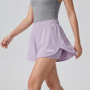 Shorts de sport lavande pour femmes, taille haute élastique avec poches, amples et respirants, pour la course, la gym, le yoga et l'entraînement - Product Image 5