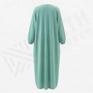 Vestido Musulmán Elegante y Modesto al por Mayor para Eid y Ramadán, Abaya de una Pieza para Mujer, Cuello en V, Poliéster Ligero, Personalizable - Product Image 2