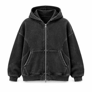 Sweat-shirt à capuche oversize pour homme, 100% coton molletonné, décontracté, avec poche avant, manches classiques, vêtement d'hiver, coupe ample, ODM - Product Image 1
