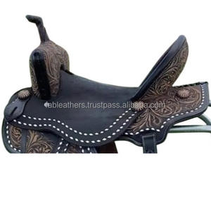 Bellamente hecho a mano de cuero genuino Western Barrel Racing Horse Saddle mejor para montar por placer con juego de tachuelas a juego - Product Image 4