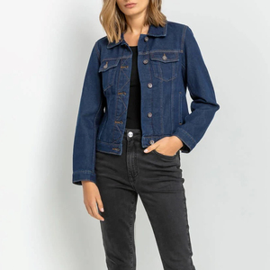 Latest OEM Cheap Price Women's Casual Long Sleeve <b>Denim</b> <b>Jacket</b> Breathable Warm Stylish <b>Customized</b> <b>Denim</b> <b>Jacket</b> for Ladies - Product Image 6