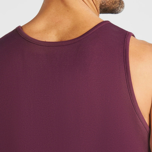 Camiseta sin mangas para hombre, color morado, cuello redondo, color sólido, con bolsillo, informal, de punto, ajustada - Product Image 4