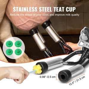Mungitrice per mucche elettrica a pressione regolabile 6.6 Gal/25 L secchio in acciaio inox per uso alimentare tubi per tazze in Silicone automatico - Product Image 4