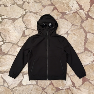 <b>Men's</b> Black Windproof Hooded Jacket with Built-in <b>Face</b> <b>Mask</b> and Goggles French Terry 100% Cotton Oversized Fit Winter Casual - Product Image 3