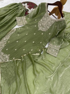 นำเสนอคอลเลคชั่นเสื้อผ้าสำเร็จรูปใหม่ล่าสุด ดีไซน์หรูหรา ปักลายสวยงาม พร้อมกางเกงปาลาซโซและผ้าคลุมไหล่ - Product Image 5