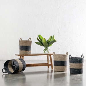Juego de 2 cestas de mimbre marino en dos colores, cestas de almacenamiento hechas a mano, venta al por mayor, ecológicas, hechas en Vietnam - Product Image 3