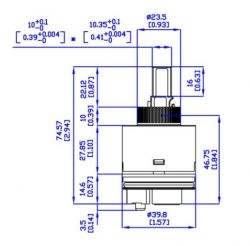 Cartucho de cerámica CAP0050 de 40mm de diámetro exterior para instalación atornillada para uso en baño/Cocina - Product Image 4