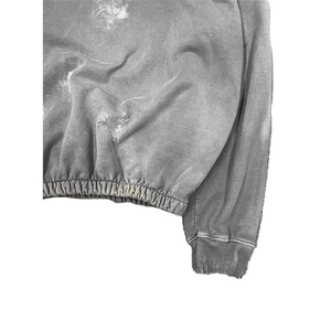 Sweat-shirt à capuche tendance pour homme, en coton pur, avec motif brodé DTG, effet délavé et vieilli, personnalisable, vente en gros - Product Image 3
