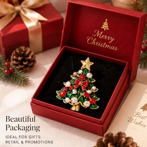 Broches de Noël festives avec Père Noël en émail et strass en cristal, épingles de revers fantaisie pour femmes, cadeaux de fête - Product Image 5