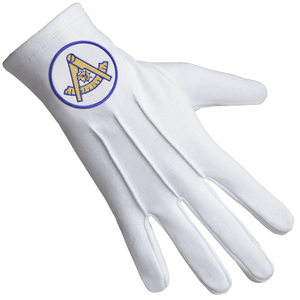 ถุงมือ Past Master Blue Lodge ผ้าฝ้าย 100% ปรับแต่งตราสัญลักษณ์สีทองได้ วัสดุคุณภาพสูงสำหรับกิจกรรมกลางแจ้ง ทนทาน ระบายอากาศได้ดี - Product Image 2