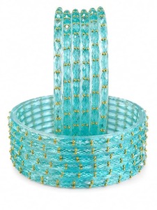 Ensemble de bracelets en verre brillant coloré de qualité export, style goutte de pluie, pour festivals et soirées, à vendre - Product Image 6
