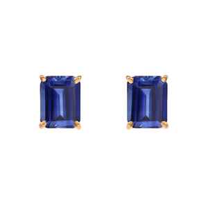 Pendientes de zafiro azul de Ceilán, plata de ley 925, chapados en oro de 14 quilates, joyería fina para mujer, regalo - Product Image 4