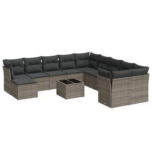 Conjunto de Sofás Modulares Grandes de Ratán PE Gris para Jardín, Colección Premium de Muebles Modulares para Exteriores - Product Image 2
