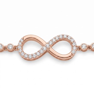 Rose Gold <b>Infinity</b> <b>Bracelet</b> with Radiant Cut Lab Grown Diamonds 18K Gold Plated Women's Trendy Jewelry for Everyday Wear - Product Image 1
