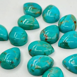 Turquesa azul Mohave en forma de pera, cabujón, piedra preciosa suelta para joyería - Product Image 2