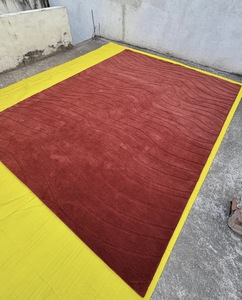 Tapis de luxe en laine tuftée à la main HARI ENTERPRISES HE441, design moderne abstrait à vagues, poils moyens, rectangulaire, pour salon et chambre à coucher - Product Image 3