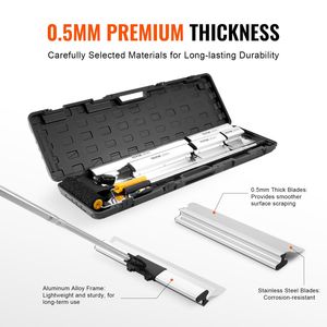 Set Professionale di Lame per Stuccatura Cartongesso 7/10/14/16/24 Lame, Manico Estensibile 34-81,6 cm in Acciaio Inossidabile, Spatola per Stucco - Product Image 3