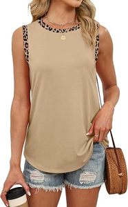 Women's <b>Tank</b> <b>Tops</b> <b>Lace</b> Solid Jersey Knitted Breathable Casual O-Neck Boho Color Block Sleeveless Summer Beach Vacation Curved XL - Product Image 5