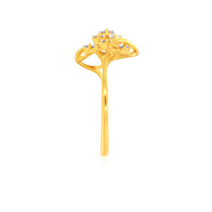 Anillo de oro amarillo de 14 quilates para mujer con diamantes redondos de 0,50 quilates, engaste delicado, anillo de compromiso de joyería fina - Product Image 4