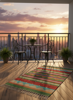Tapis/chemin de table en coton fait main de qualité supérieure, motif floral moderne, lavable en machine, réversible, épaisseur personnalisable, idéal pour les voyages