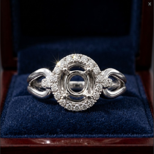 ดีไซน์หรูหรา คลาสสิก ตัวเรือนแบบกรงเล็บ ทองคำขาวแท้ 18k เพชรคุณภาพสูง เครื่องประดับชั้นดี สำหรับงานแต่งงาน งานเลี้ยง งานหมั้นแบบกึ่งสำเร็จรูป - Product Image 1