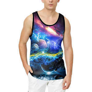 เสื้อกล้ามซับลิเมชั่นคอกลมแขนสั้นลำลองสำหรับผู้ชาย ขายส่งแบบกำหนดเองได้ - Product Image 1