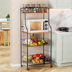 Estante de Almacenamiento Metálico Minimalista de 4 Niveles con Ruedas para Organización de la Sala de Estar - Product Image 6