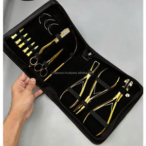 Premium <b>Micro</b>-link Tool Kit <b>Tape</b> in Hair Extensions Plier in Gold Color with Case Custom logo Extensions Hair Pulling Loop - Product Image 2