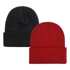 Gorro Unisex OEM, 100% Acrílico, Tejido, Color Sólido, Casual, Invernal, para Adultos, 56-58CM, Rojo y Negro - Product Image 3