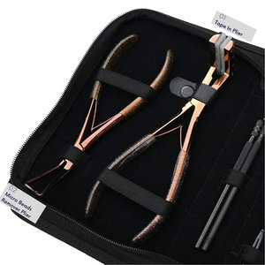 Kit d'extension de cheveux professionnel pour salon, ensemble complet d'outils de pose avec pinces à extensions, ciseaux de coupe, outil à boucle - Product Image 4