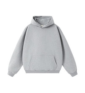 Sudadera con Capucha Azul Claro para Hombre, Corte Holgado, Informal, Tejida, de Color Sólido, con Bolsillos, para Otoño - Product Image 2