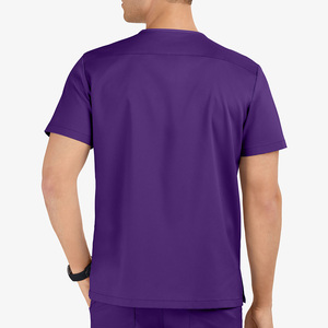 Tenue médicale sur mesure pour hôpital, blouse de travail médicale, haut de blouse à manches courtes et col en V pour médecin - Product Image 2