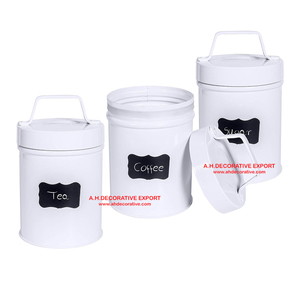 Carbon Steel Cream White Food Storage Canister <b>Large</b> Round Metal Cookie Storage <b>Jar</b> Printed Biscuit Container <b>Sweet</b> Treats <b>Jars</b> - Product Image 6