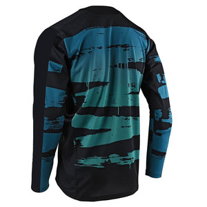 Maillot de course moto à manches longues pour homme, noir et vert sarcelle, impression par sublimation, séchage rapide, toutes saisons - Product Image 4