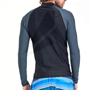 Custom <b>Men</b> Rash Guard Breathable Stretch Fabric <b>Swim</b> Shirt UV Protection Quick Dry Beach Sportswear - Product Image 3