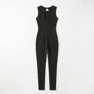 Combinaison sans manches ajustée pour femme, vêtements de sport, extensible dans quatre directions, mélange polyester élasthanne, panneau latéral ergonomique. - Product Image 5