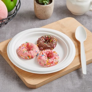 Heavy Duty <b>Disposable</b> <b>Plates</b> for Fried Snacks and Food Festivals 9 Inches Round Shapes Bagasse <b>Plates</b> for Burgers Pizza& Snacks - Product Image 1