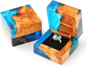 High-quality Handmade Resin Jewelry Storage <b>Box</b>, Wooden <b>Ear</b> <b>Ring</b> Accessory Storage <b>Box</b> for Engagement and Birthday Occasions - Product Image 3