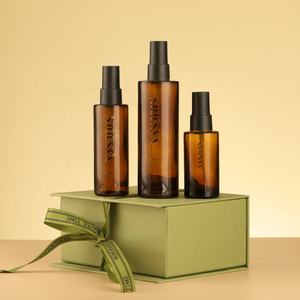 Bottiglia in Vetro Ambrato Cilindrica Portatile da 40ml 60ml 100ml con Pompa Spray Nera Opaca e Coperchio per Profumi e Fragranze per la Casa - Product Image 6