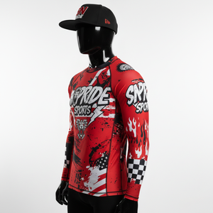 Chemises de compression à séchage rapide en tissu extensible 4 directions de haute qualité, col rond, sublimation, rashguard MMA BJJ - Product Image 4