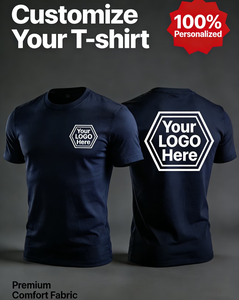 Men's Blue Custom Logo T-Shirt Short Sleeve O-Neck Quick Dry Breathable Regular Fit Knitted Fabric Casual Sports Wear - Product Image 6