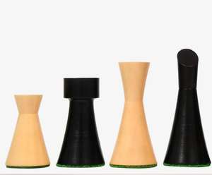 Pions d'échecs modernes minimalistes de qualité supérieure, série Midnight, en bois d'ébène, roi de 3,4 pouces, au meilleur prix - Product Image 5